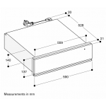 Gaggenau WSP221102 20公升 200 series 嵌入式暖碗碟櫃 (碳黑色)