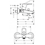 Hansgrohe Focus 230 高身水龍頭+Focus 單把手浴缸龍頭+Select S 淋浴花灑套裝 (拋光黑鉻) (31531330+31940330+26630330)