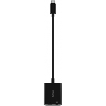 Belkin NPA004btBK RockStar™ 3.5 mm音頻 + USB-C 充電轉接器 (黑色)