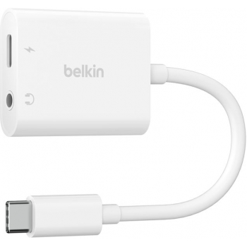 Belkin NPA004btWH RockStar™ 3.5 mm音頻 + USB-C 充電轉接器 (白色)