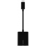 Belkin F7U081btBLK RockStar™ USB-C 音訊 + 充電轉接器 (黑色)