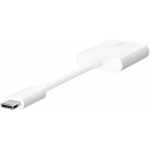 Belkin F7U081btWH RockStar™ USB-C 音訊 + 充電轉接器 (白色)