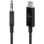 Belkin F7U079bt03-BLK RockStar 帶 USB-C 連接器的 3.5 毫米音頻線