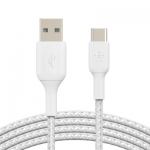 Belkin CAB002bt0MWH BOOST↑CHARGE Braided USB-C to USB-A 充電線 (0.15米) (白色)