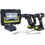 Worx 威克士 WU938 無碳鋰電兩用輕裝電錘 + 雙速電鑽組合套裝