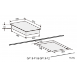 German Pool 德國寶 GP13-P1-LG 29厘米 5kW Domino 組合式 嵌入式石油氣單頭煮食爐 (黑色)