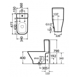 Roca The Gap Rimless 自由咀分體座廁配歐樂油壓式廁板 (A34C47500H+A34247L00H+A801472005)