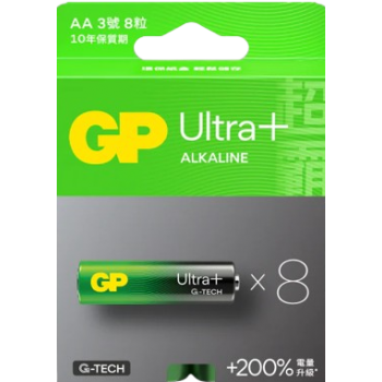 GP 超霸 GPPCA15UP183 超特強AA鹼性電池 Ultra+ 2V 8粒收縮裝