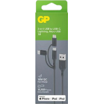 GP 超霸 GPACECY1N001 GP超霸1米3合1 USB-A至Lightning, USB-C & Micro-USB數據傳輸充電線CY1N