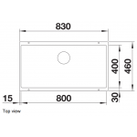 Blanco 527174 SUBLINE 800-U 83厘米 花崗岩廚用昇盤 (Soft White)